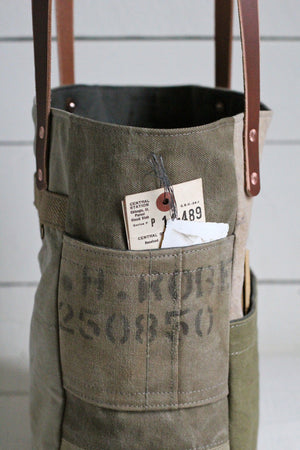 WWII era Canvas Pocket Tote Bag