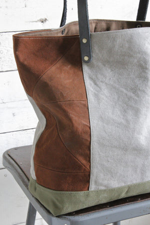 WWII era Quilted Canvas Tote Bag