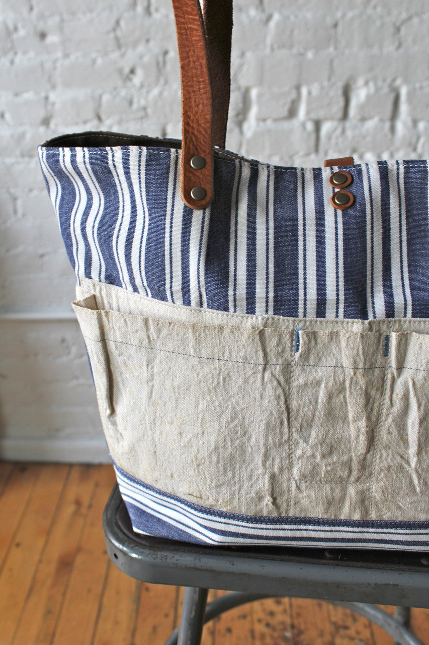 Liberty Stripe Cotton & Work Apron Tote Bag