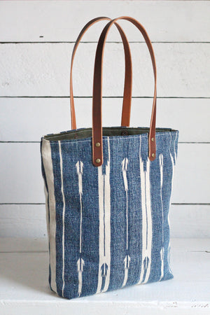 Antique Indigo Dyed Cotton Tote Bag