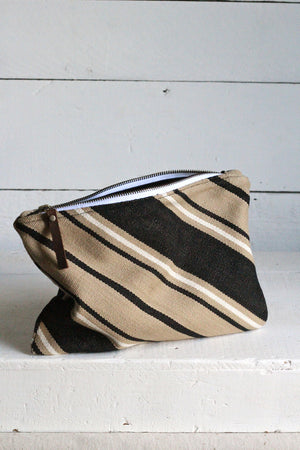 Deadstock Woven Striped Cotton Utility Pouch