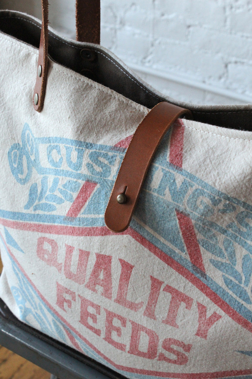 1950's era Feed Sack Tote Bag