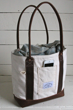 1950's era Canvas and Leather Carryall