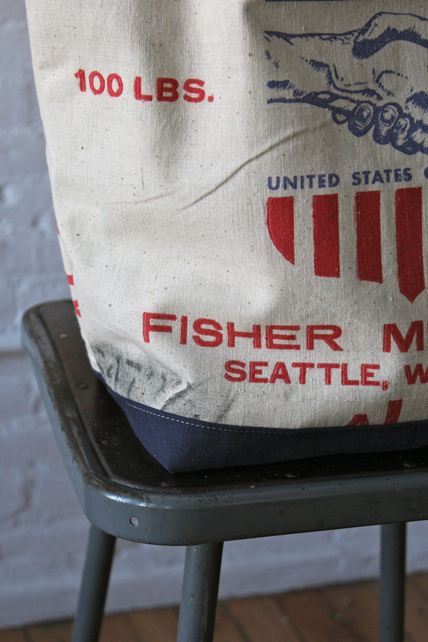 1950's era Feed Sack Tote Bag