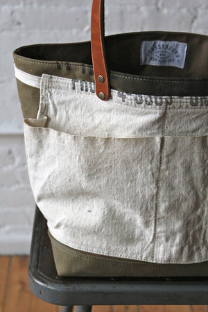 WWII era Canvas and Work Apron Tote Bag