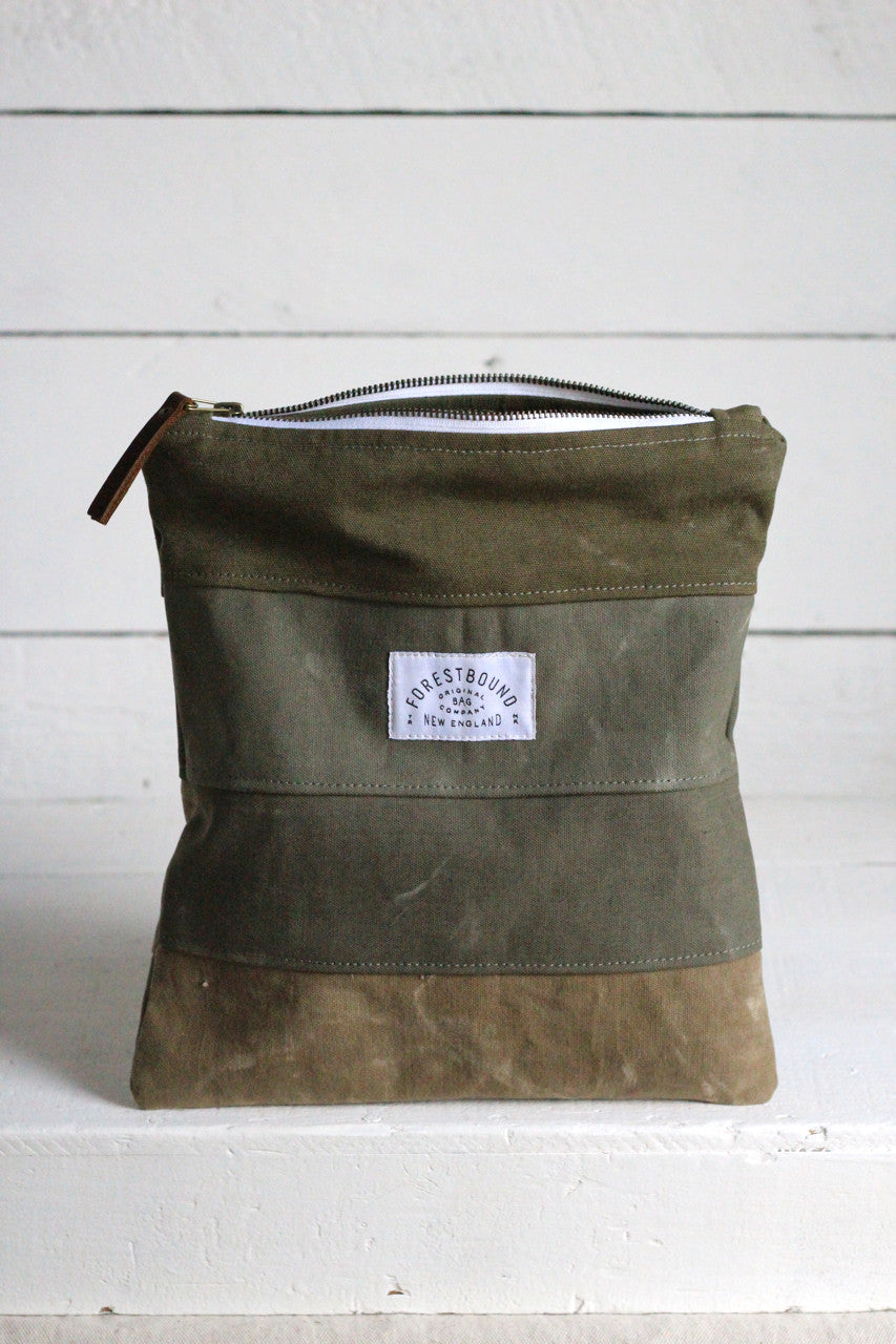 WWII era Striped Canvas Utility Pouch