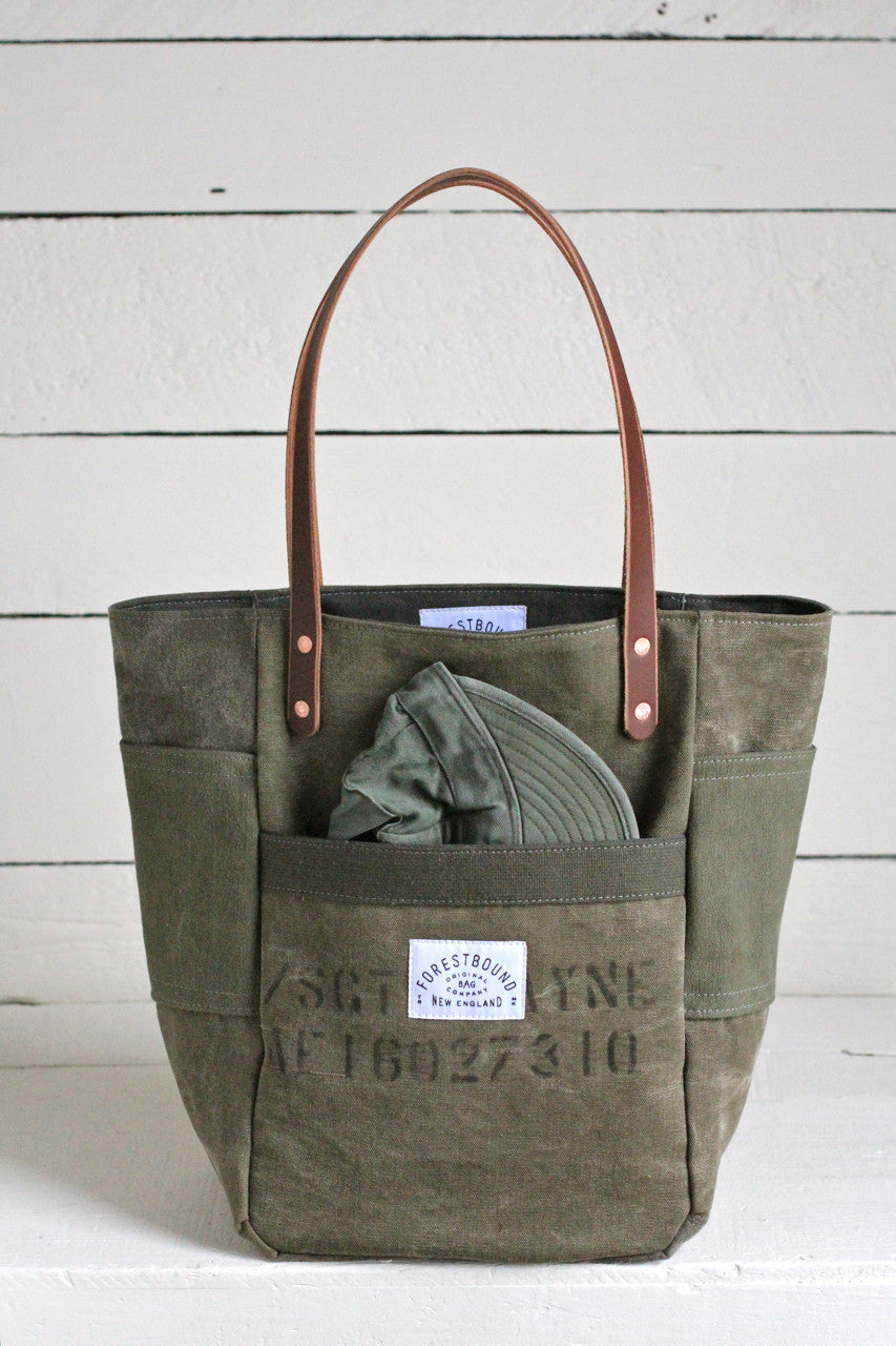 WWII era Canvas Pocket Tote