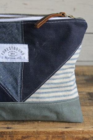 1940's era Quilted Denim and Canvas Utility Pouch