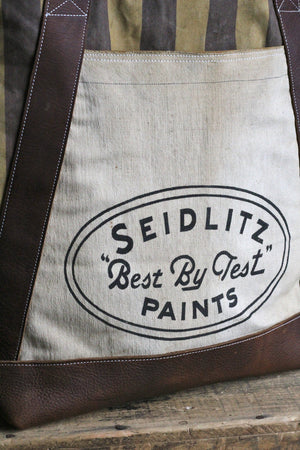 1940's era Striped Canvas and Work Apron Carryall
