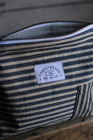 1940's era Ticking Fabric Utility Pouch