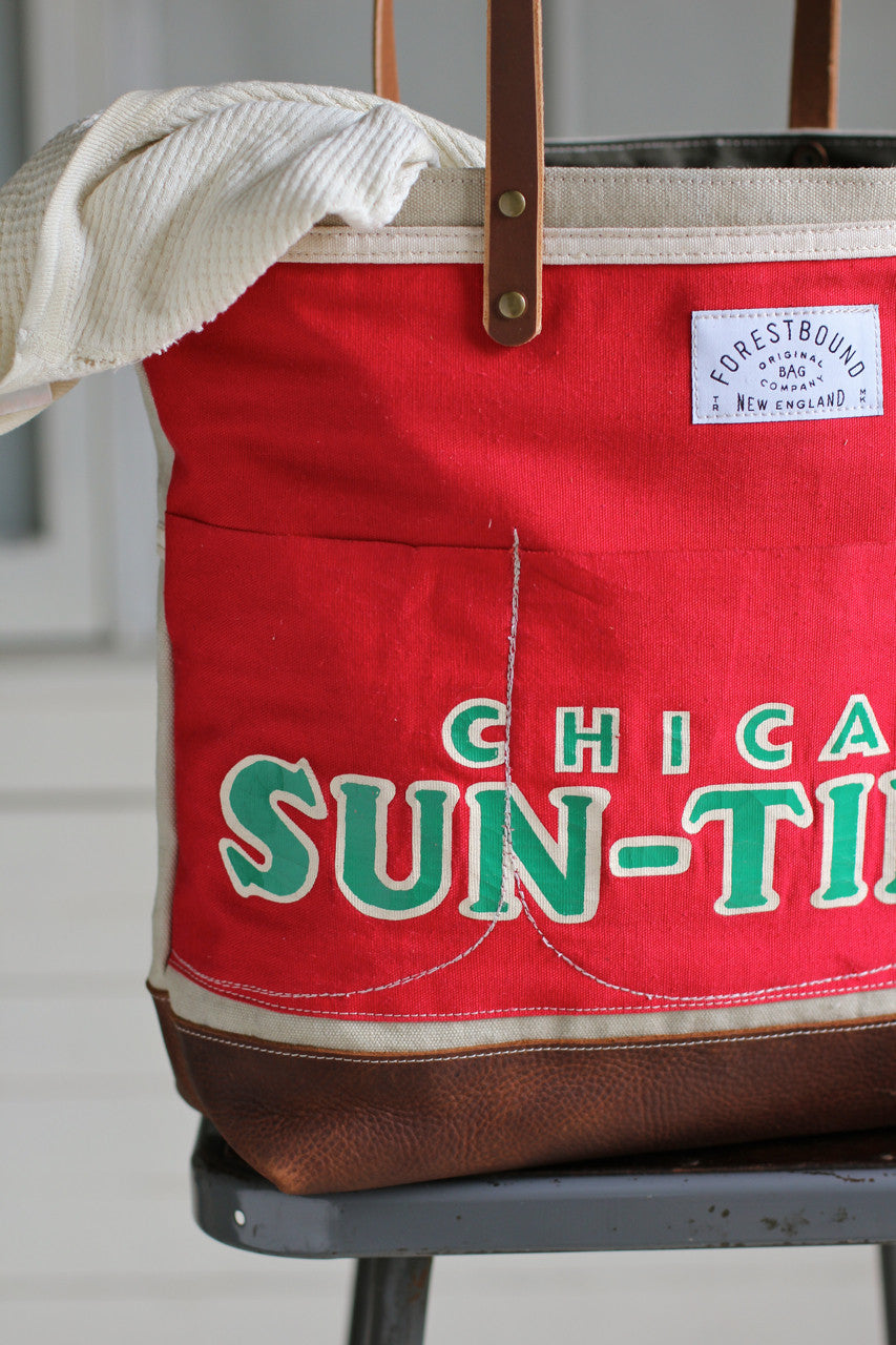 1950's era Canvas and Newspaper Apron Carryall