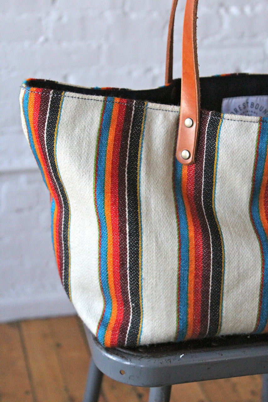 1950's era Striped Wool Carryall