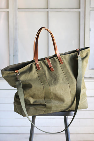 Extra Large 1940's era Canvas Travel Bag