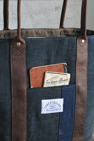 Early 1900's Indigo Dyed Boro Cotton Carryall