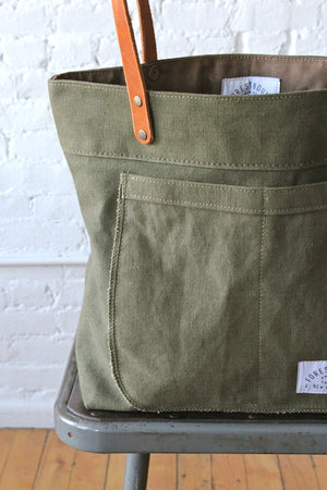 WWII era Military Canvas Pocket Tote Bag