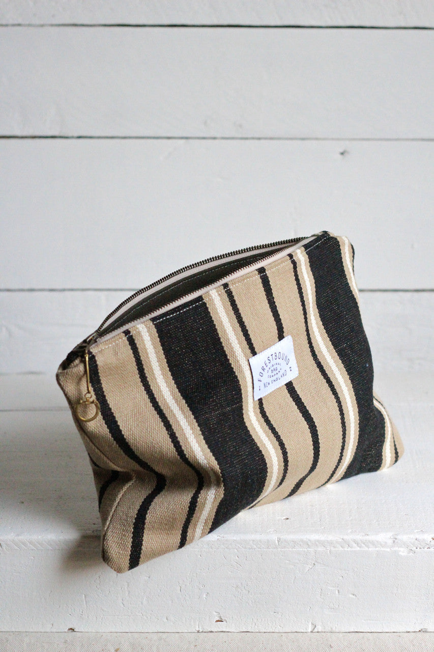 Dead Stock Woven Striped Cotton Utility Pouch