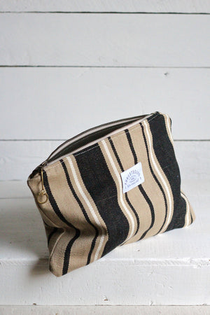 Dead Stock Woven Striped Cotton Utility Pouch