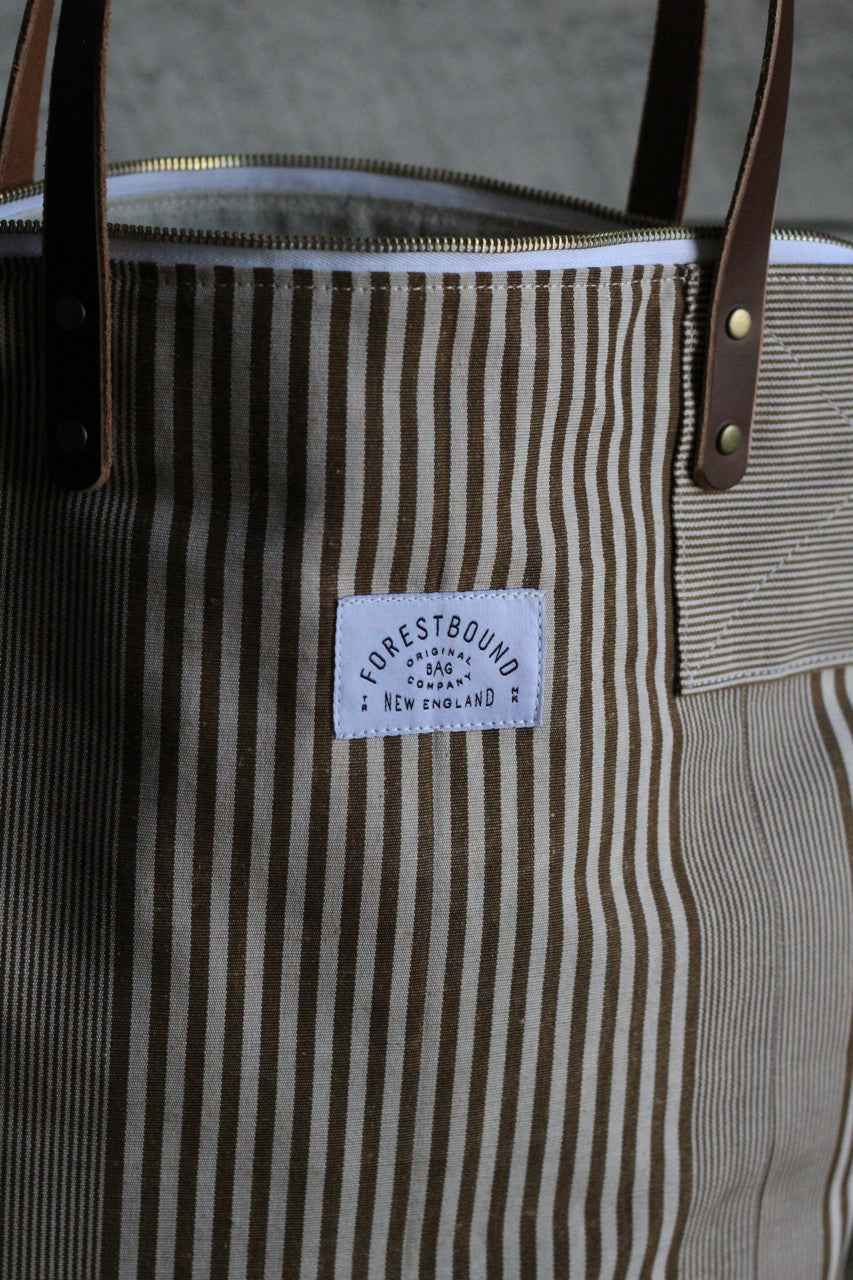 The Rambler Tote / Brown Stripe
