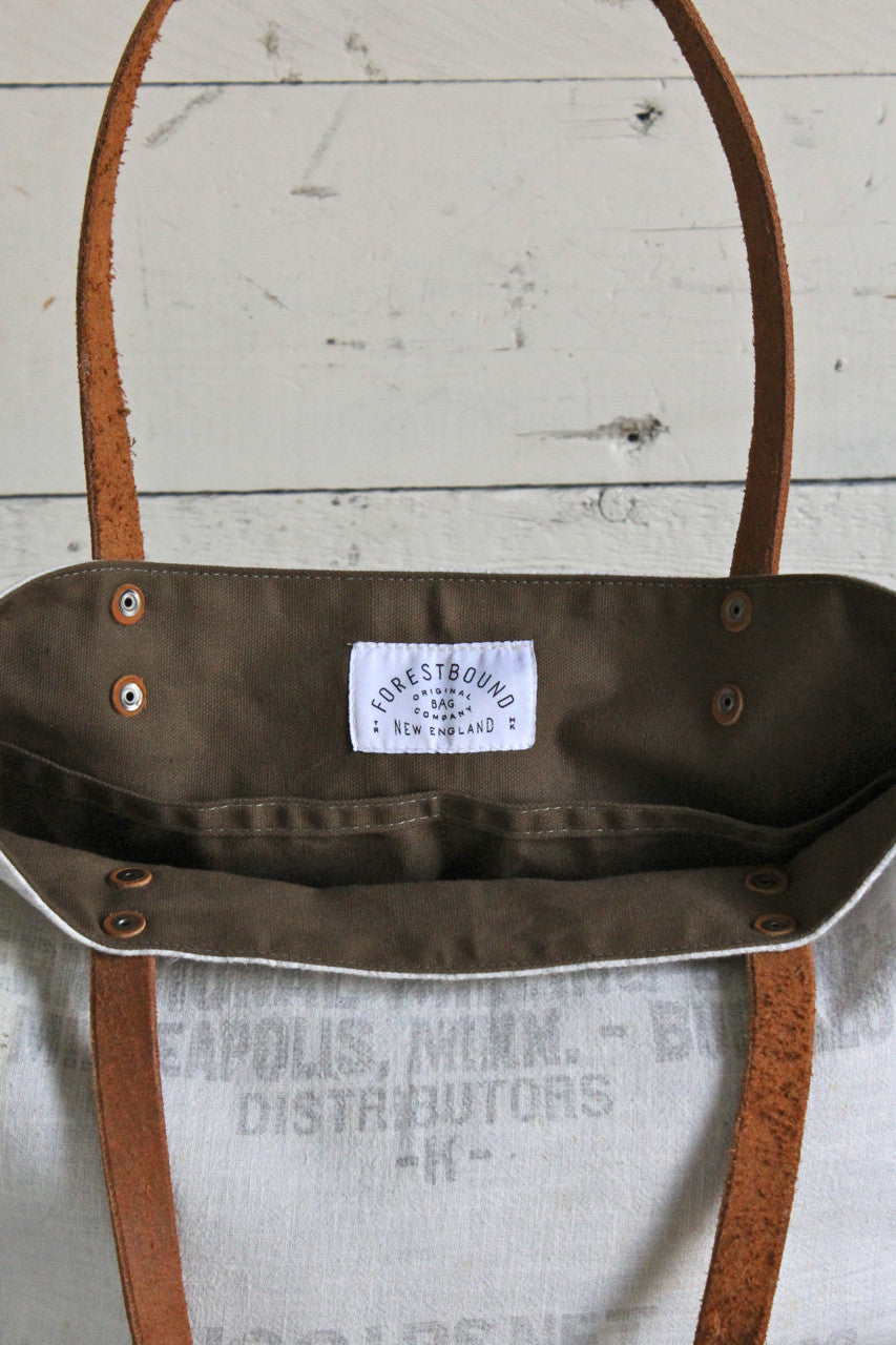 1940's era Pieced Canvas Tote Bag