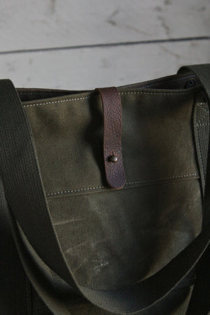 WWII era Striped Military Canvas Carryall