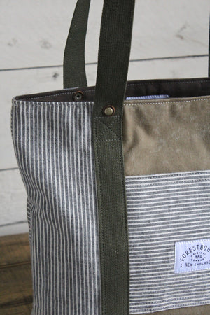 1950's era Striped Canvas Carryall