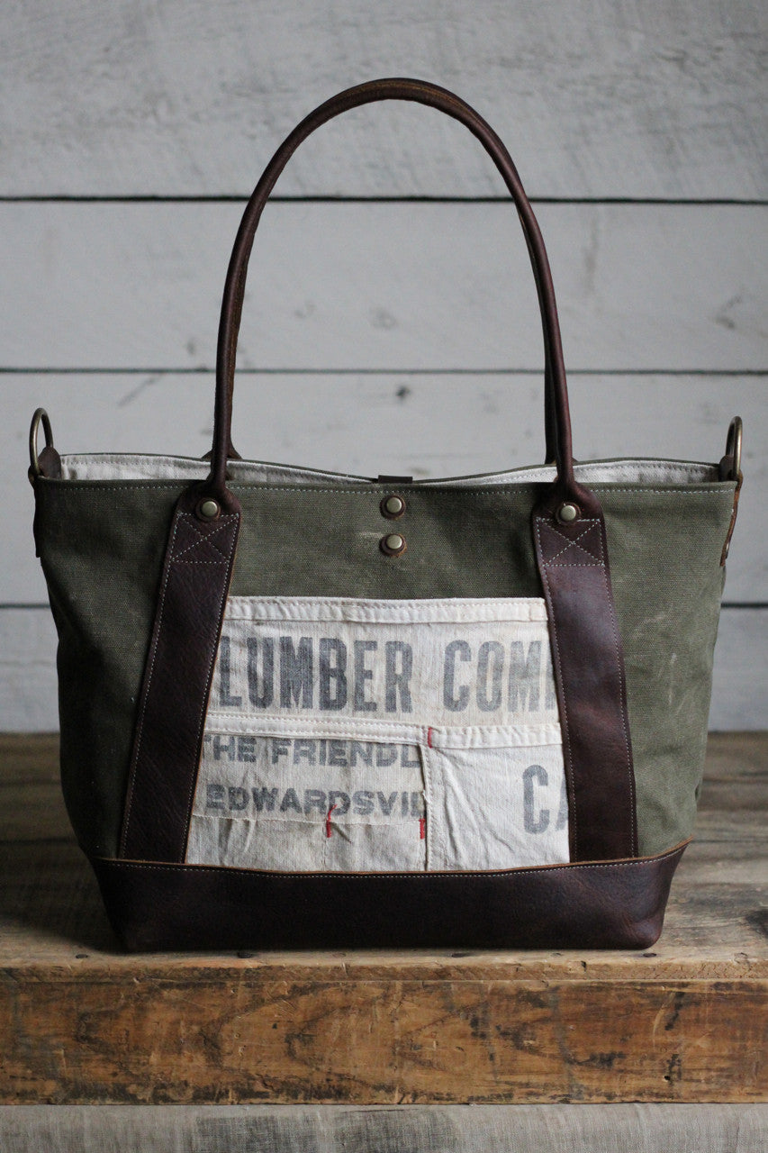 WWII era Canvas & Lumber Apron Weekend Bag
