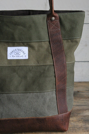 WWII era Striped Canvas Carryall