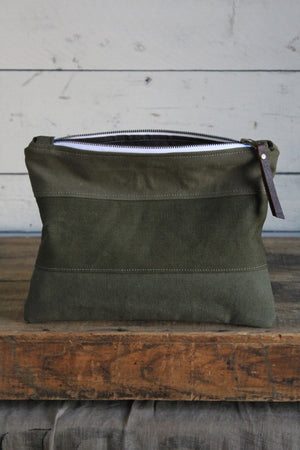 WWII era Striped Canvas Utility Pouch