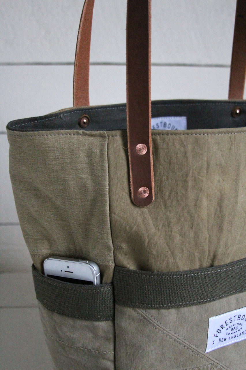 WWII era Canvas Pocket Tote Bag