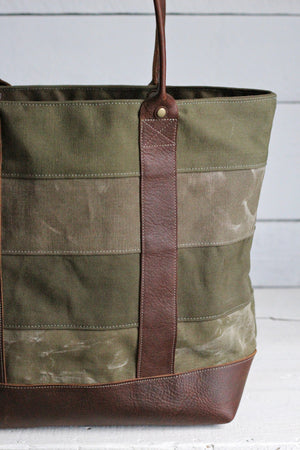 WWII era Striped Canvas Carryall