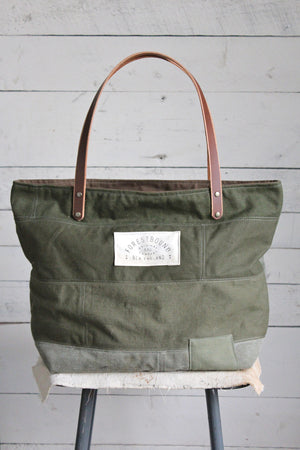 WWII era Pieced Canvas Tote Bag