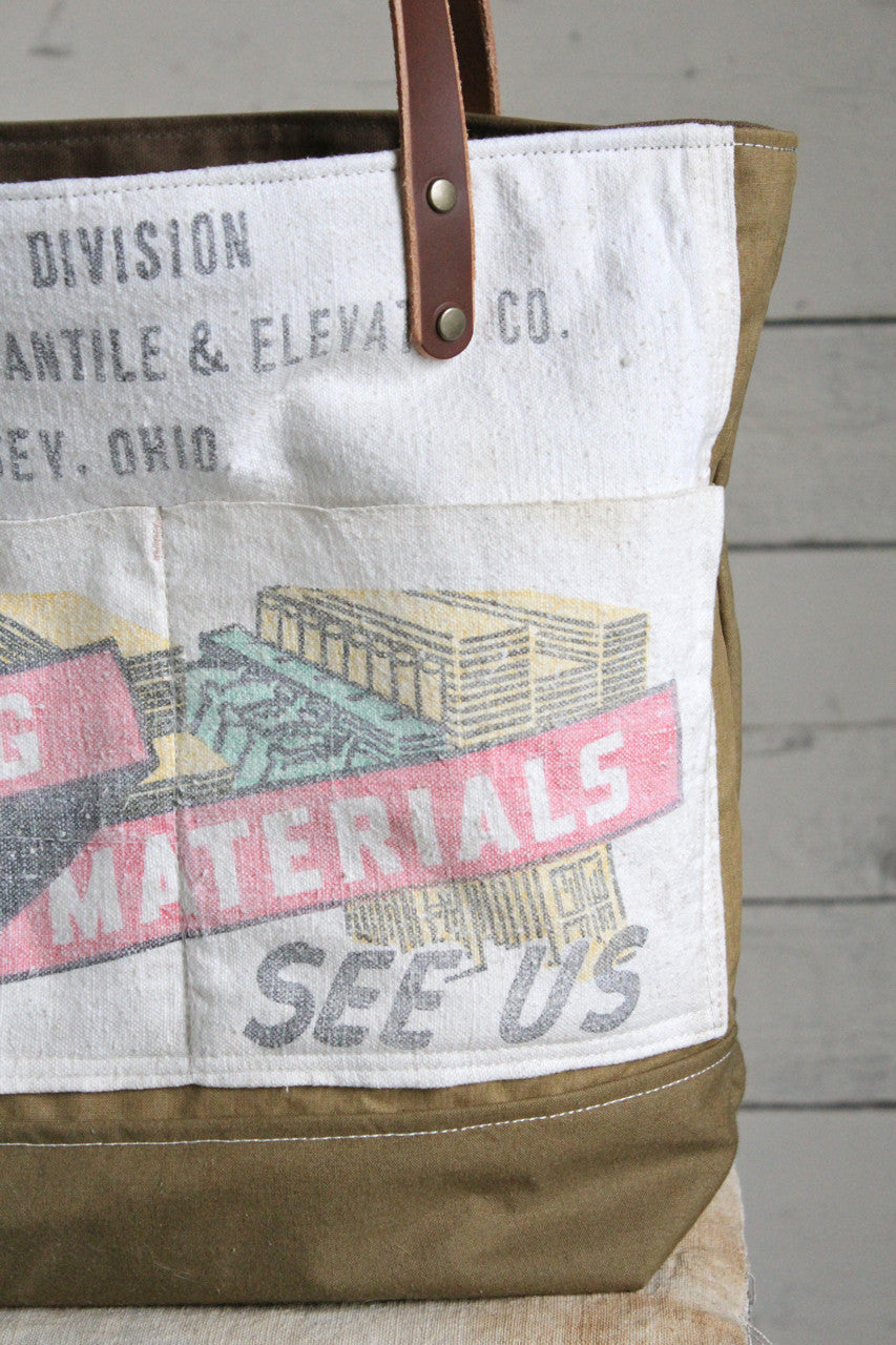 WWII era Canvas & Lumber Apron Carryall