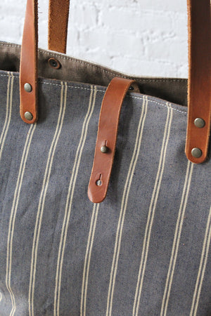1940's era Work Apron and Ticking Fabric Carryall