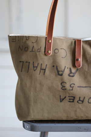 1950's era Military Canvas Tote Bag