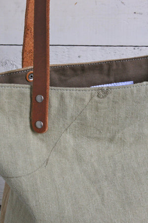 WWII era Pieced Canvas Tote Bag