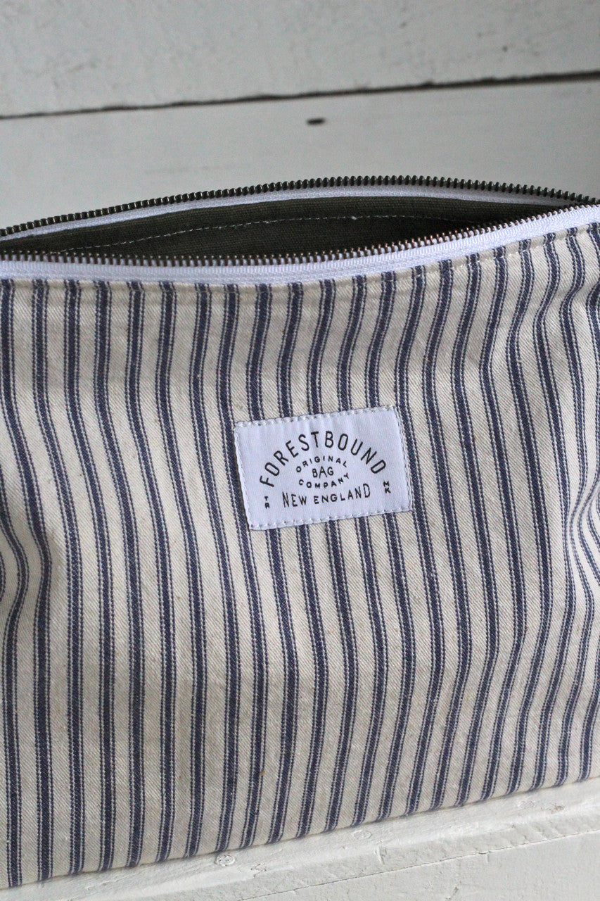1950's era Ticking Fabric Utility Pouch