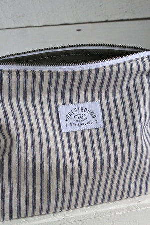 1950's era Ticking Fabric Utility Pouch
