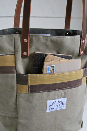 1940's era Canvas Pocket Tote Bag