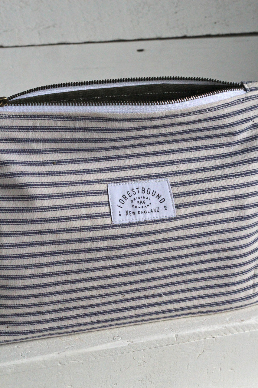 1950's era Ticking Fabric Utility Pouch