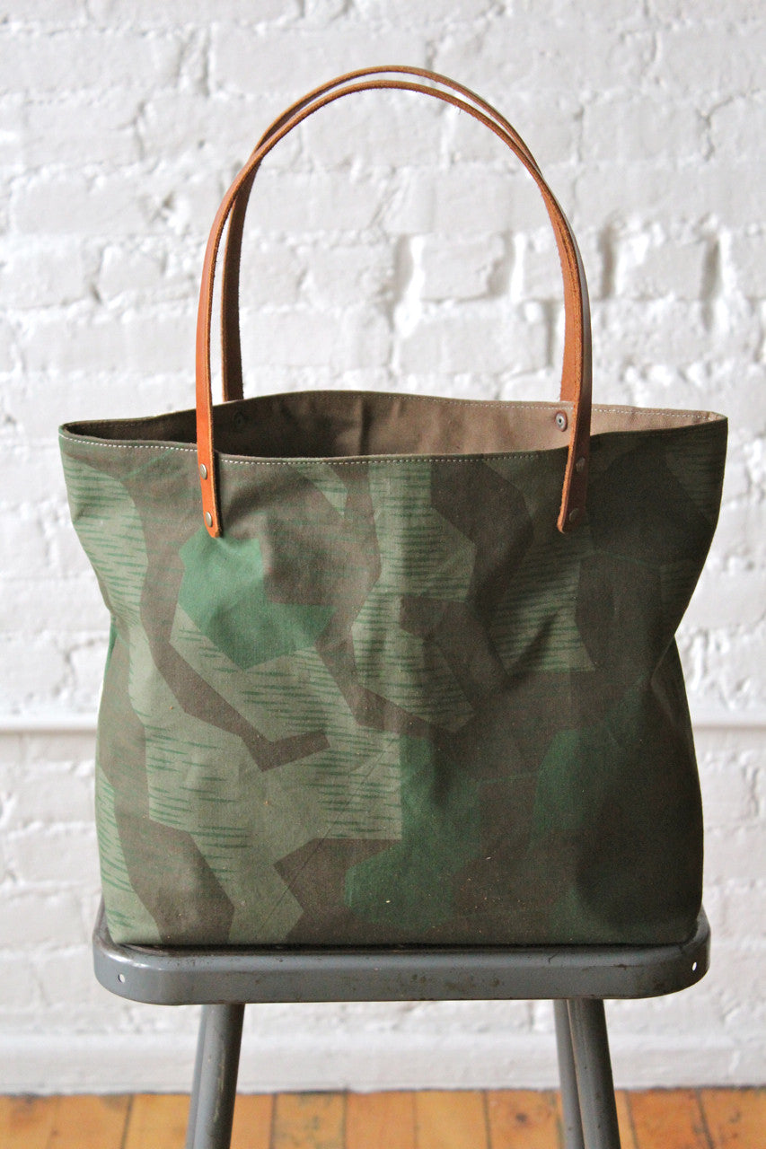 WWII era Camo & Lumber Apron Tote Bag