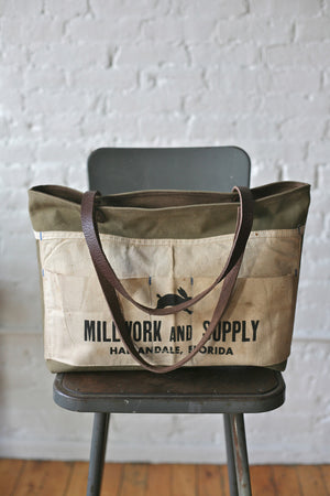 WWII era Canvas & Work Apron Tote Bag