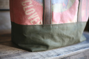 1940's era Feedsack & Canvas Carryall - SOLD