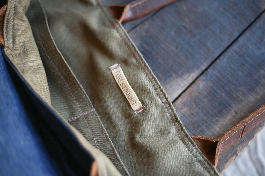 WWII era USN Denim and Leather Carryall - SOLD