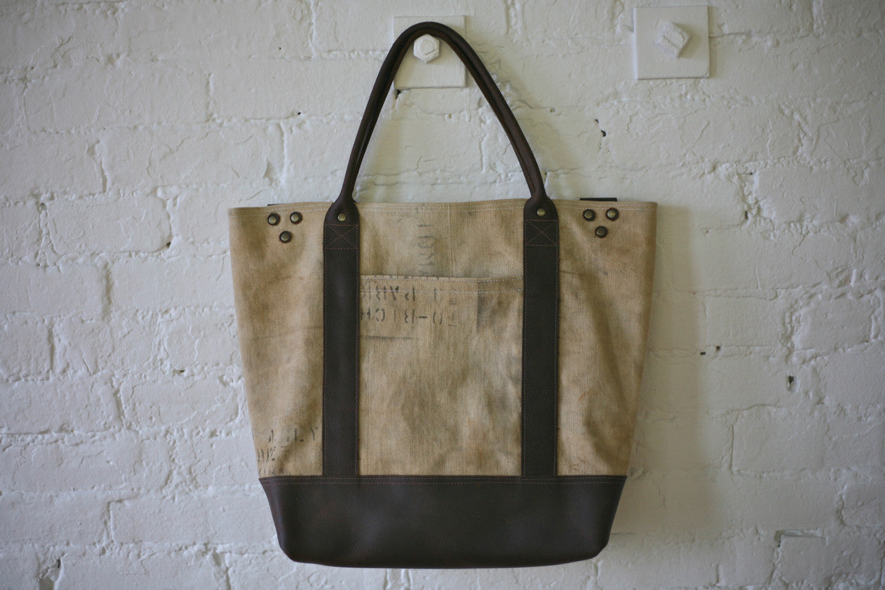 WWII era Canvas & Leather Carryall