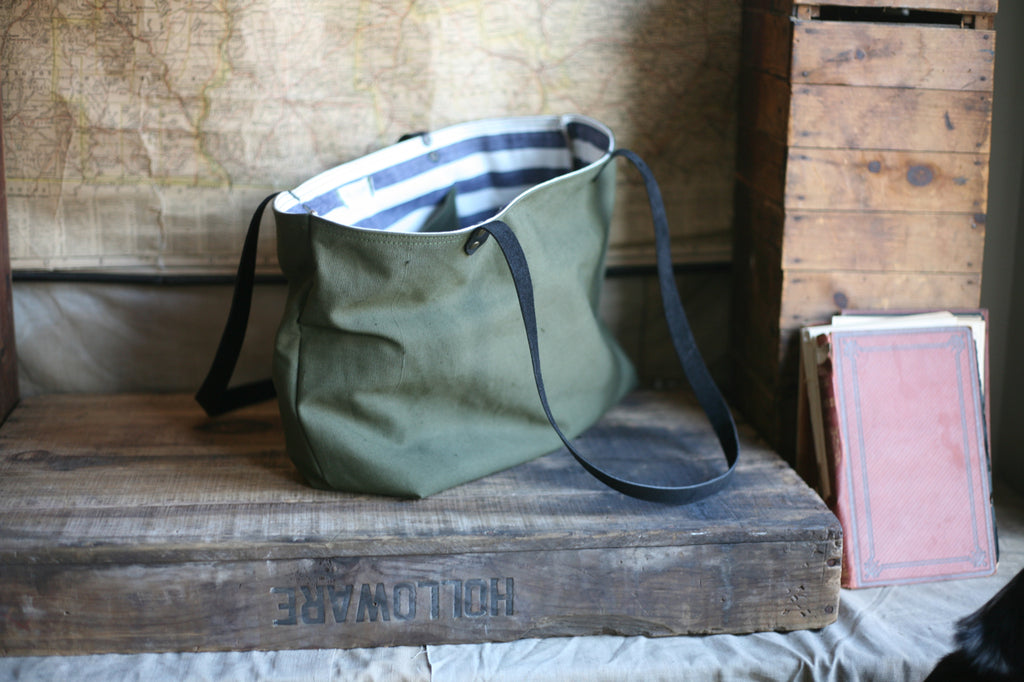 WWII era Military Canvas Tote Bag - SOLD