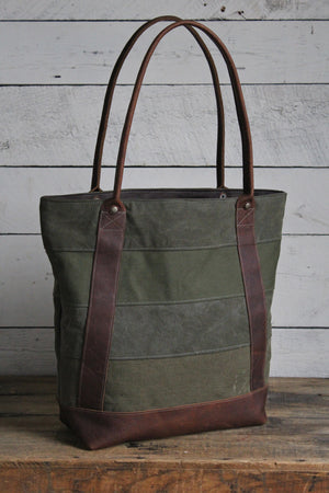 WWII era Striped Canvas Carryall