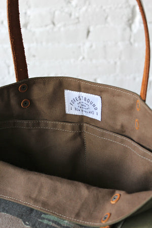 WWII era US Military Camo Pocket Tote Bag
