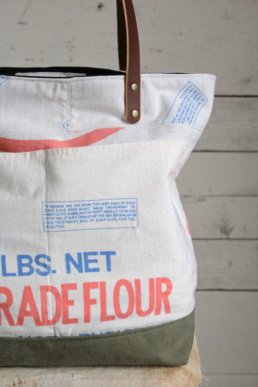 1950's era Flour Sack Apron Tote Bag