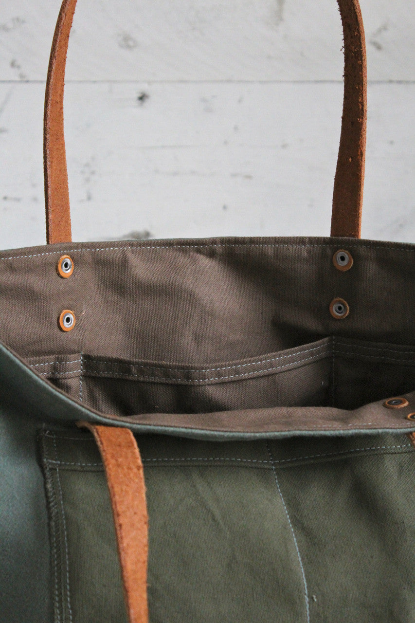 WWII era Military Canvas Pocket Tote Bag