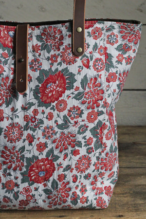 1930's era Floral Feed Sack Tote Bag